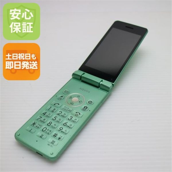 良品中古 805SH AQUOS ケータイ3 グリーン スマホ 本体 白ロム 中古