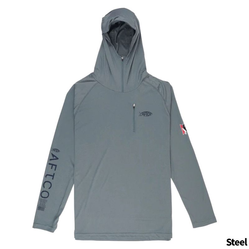 ウェア AFTCO(アフコ) Men’s Jason Christie Hooded LS Performance Shirt M63127 L(USサイズ-M) Steel
