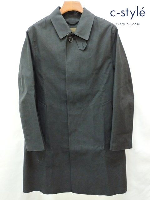 T873 [人気] MACKINTOSH マッキントッシュ ステンカラーコート 40 ブラック ゴム引き | ★