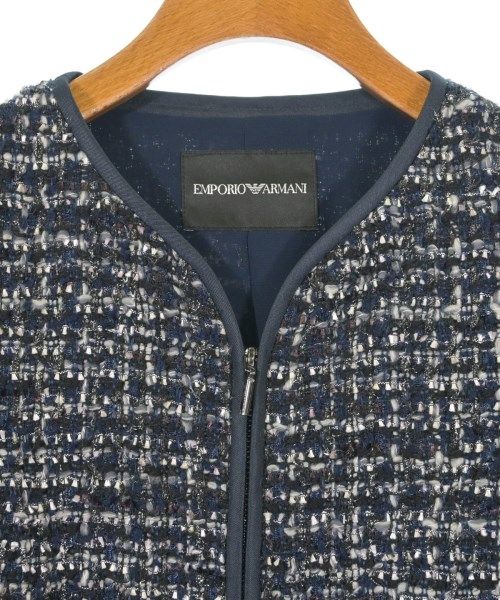 EMPORIO ARMANI - 古着 Emporio Armani エンポリオアルマーニ イタリア製 ノーカラージャケット 44 ブラック レディース EMPORIO ARMANI ノーカラージャケット レディース 【古着】【中古