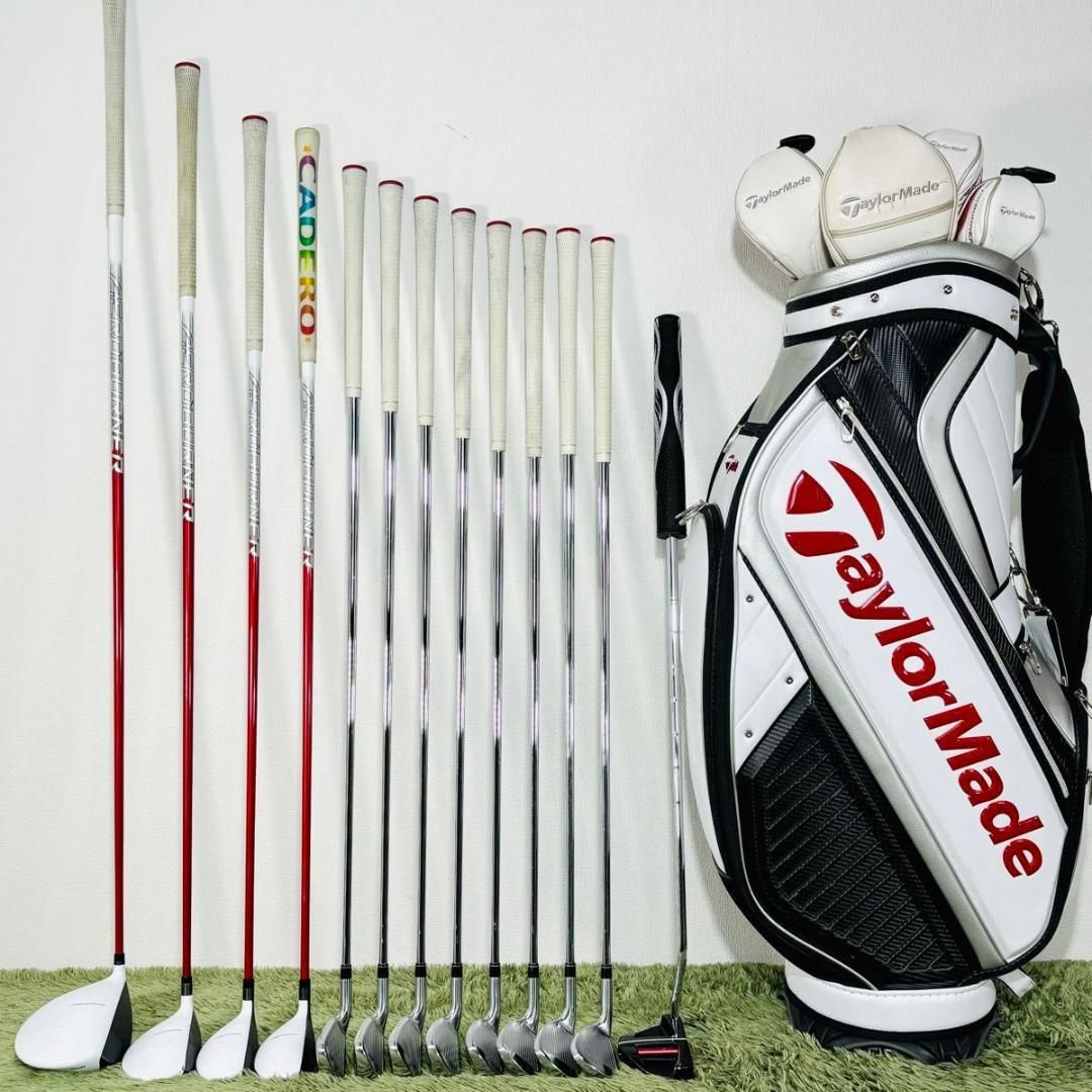 【中古】テーラーメイド オールエアロバーナー フルセット キャディバック付き 13本セット メンズゴルフ TaylorMade AEROBURNER コースデビュー 右利き 男性 flex S