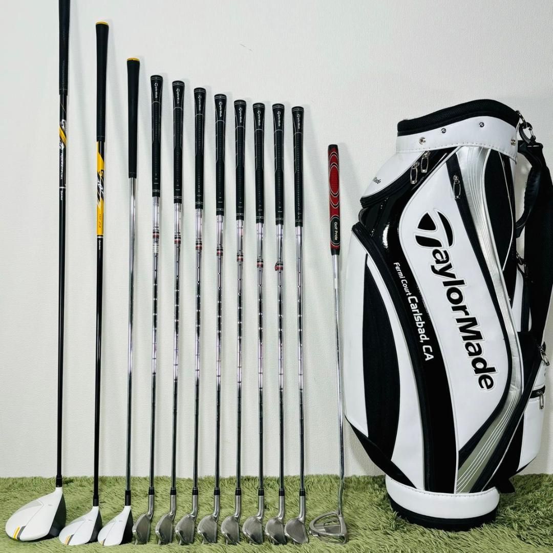 【中古】テーラーメイド RBZステージ2 フルセット キャディバック付き 12本セット メンズゴルフ TaylorMade コースデビュー ロケットボールズ 右利き 男性 flex S