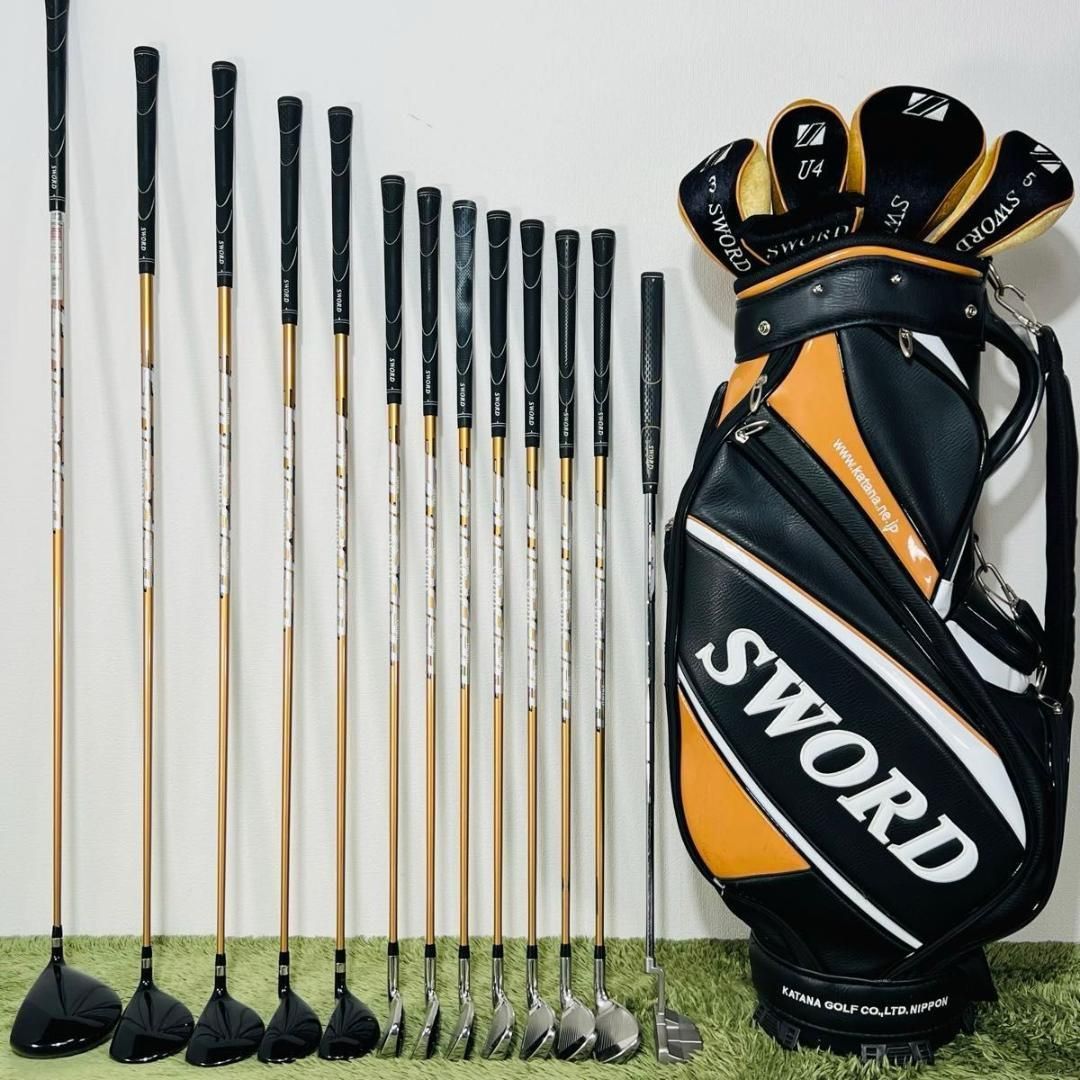 【中古】スウォード スナイパーエアー レフティ フルセット キャディバック付き 13本セット メンズゴルフ 初心者 入門 SWORD SNIPERAIR コースデビュー 左利き 男性
