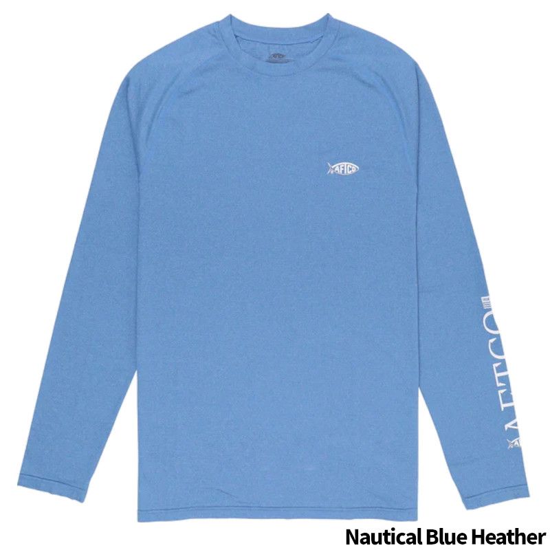 ウェア AFTCO(アフコ) Yurei Air-O Mesh LS Performance Shirt M61140 M(USサイズ-S) Nautical Blue Heather