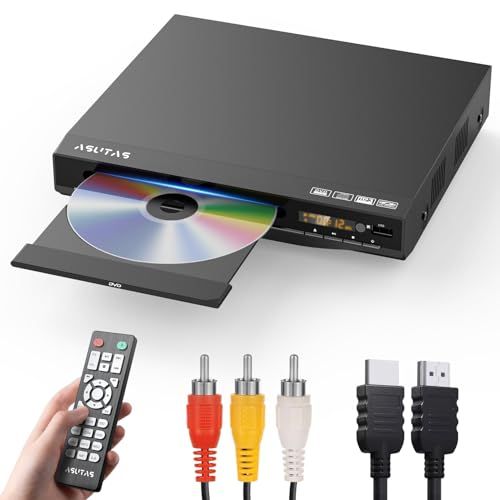 DVDプレーヤー 1080Pサポート ASUTAS DVD/CD再生専用モデル リーションフリー CPRM対応 録画した番組や地上デジタル放送を再生する PAL/NTSCサポート テレビ/プロジェクター/パソコン接続可能 RCA/USB/HD b33573da