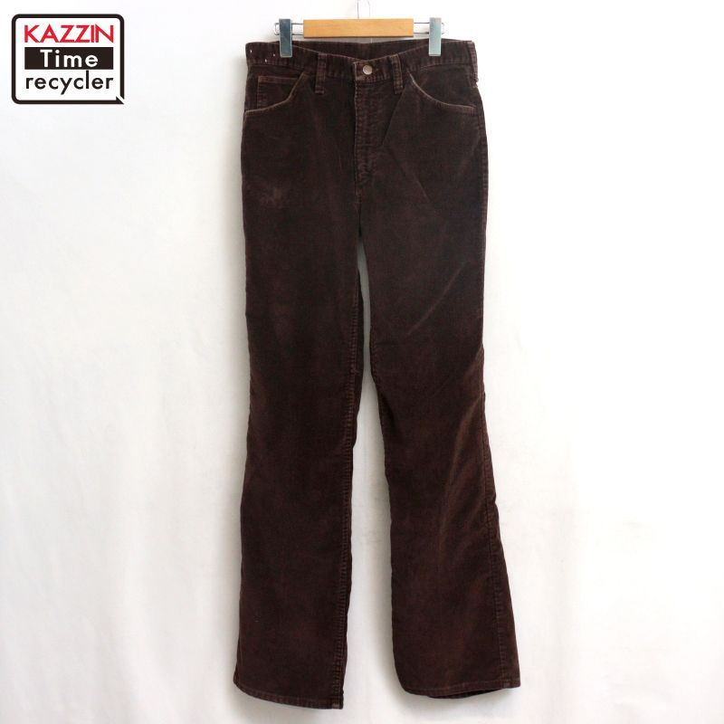 70s USA製 vintage Wrangler フレア ベロア パンツ メンズ Sサイズ相当