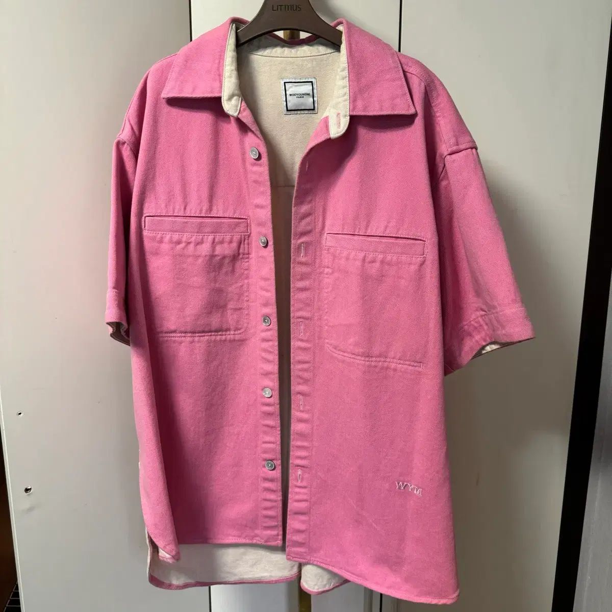 23ss ウーヨンミ(WOOYOUNGMI) デニム シャツ 半袖 ピンク
