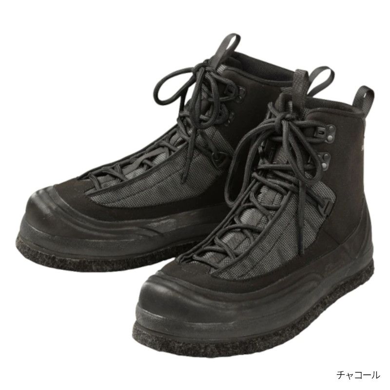 【現品限り】 シマノ ウェーダー ウェーディングシューズ カットピンフェルト チャコール 26.0 FS-004V