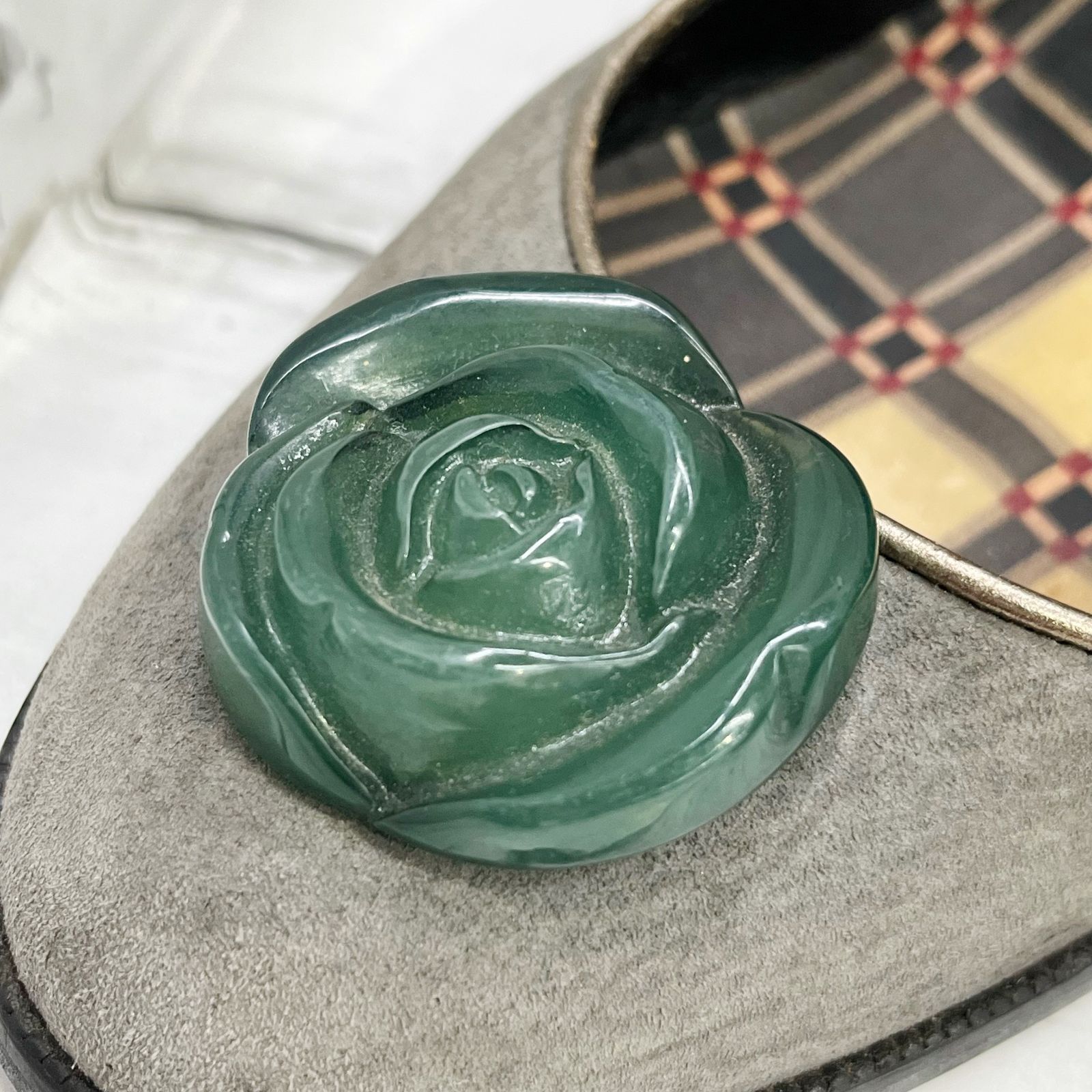 Patrick Q 様RU-6046 KENZO ケンゾーバラ　20250617 KENZO SIZE36 Pumps GREEN Rose ケンゾー パンプス 緑 グリーン 薔薇
