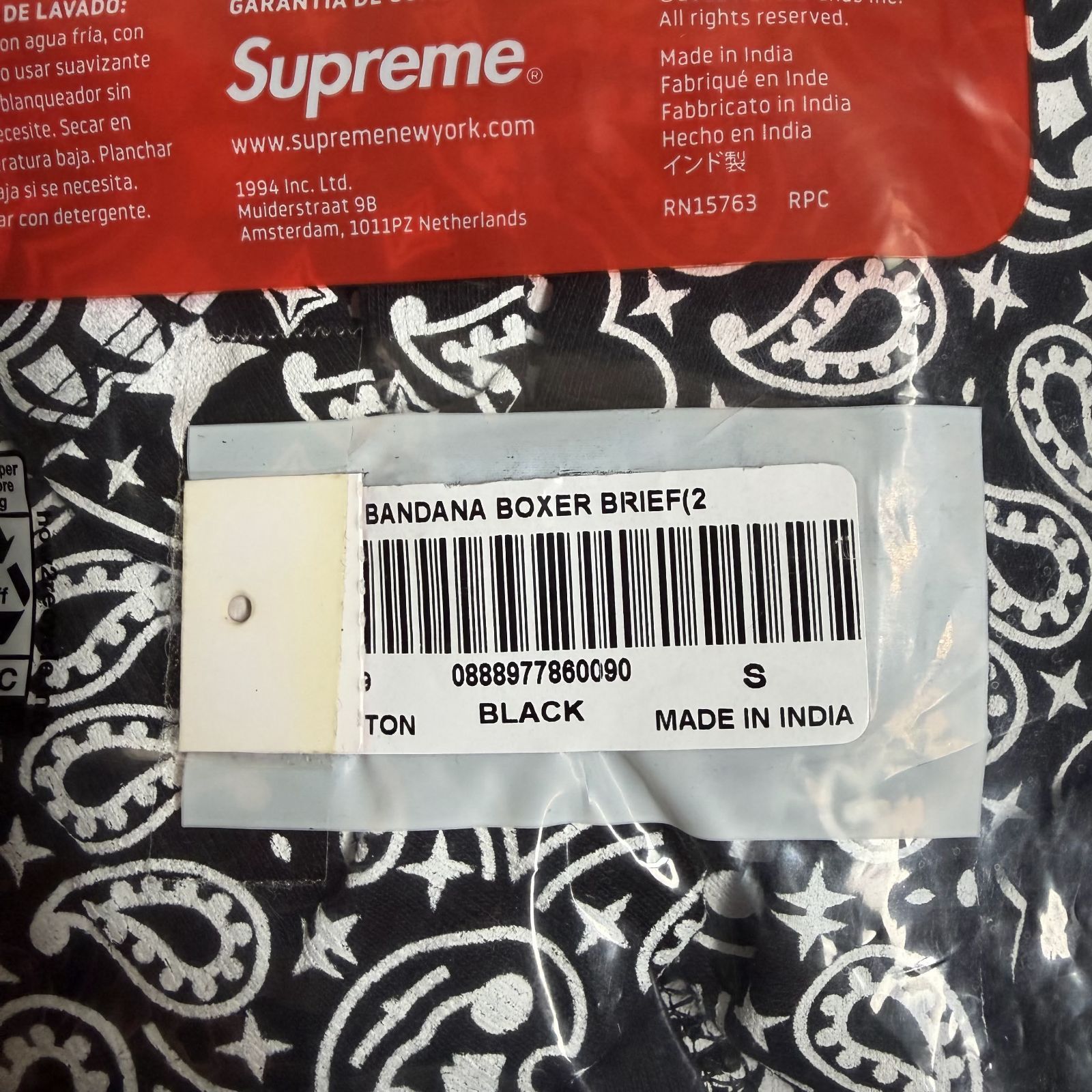 Supreme x Hanes 22aw Bandana Boxer Briefs 2PACK ブラック S