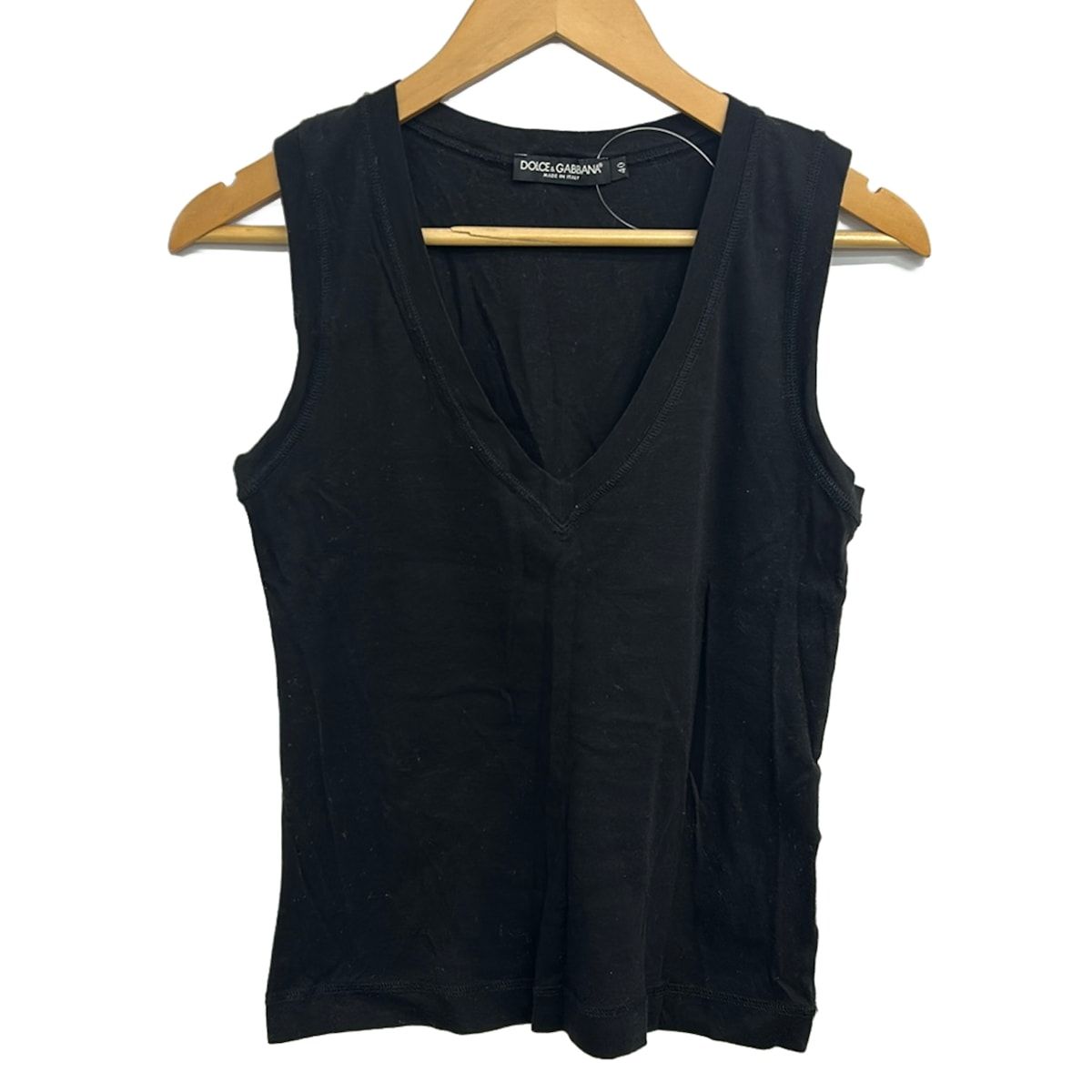 DOLCE&GABBANA(ドルチェアンドガッバーナ) 半袖Tシャツ サイズ40 M レディース美品 - 黒 Vネック