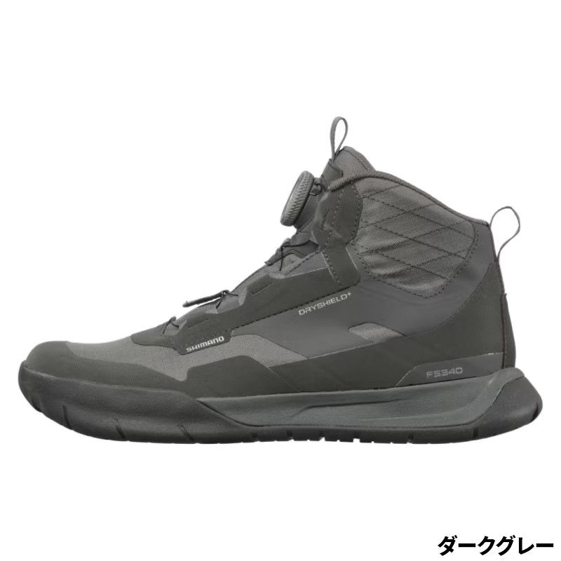 シマノ フットウェア ボートゲーム ハイカット ドライデッキシューズ 25.5cm ダークグレー FS-340Y