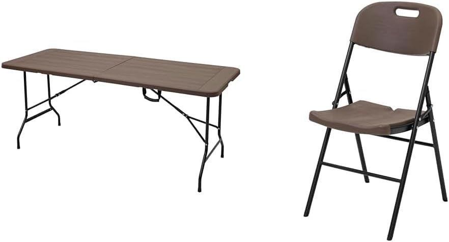 タカショー イージーキャリー 5点セット 180cm幅 木目調 テーブル チェア4脚 アウトドア ガーデン テラス キャンプ バーベキュー 折りたたみ式 完成品