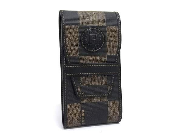 未使用新品　FENDY シガーケース FENDI フェンディ シガレットケース ペカン柄 ブラウン系 PVC×レザー