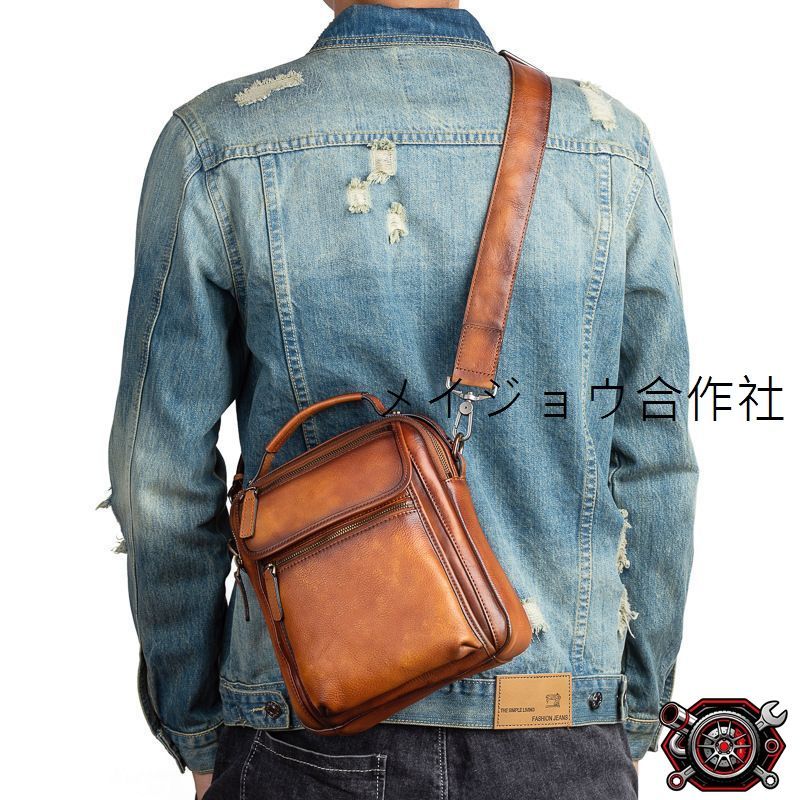 売れ筋本革 ショルダーバッグ メンズ アンティーク 斜め掛け鞄 メッセンジャーバッグ 2室 ヌメ革 本革 牛革 レザー 縦型 iPad収納cp527