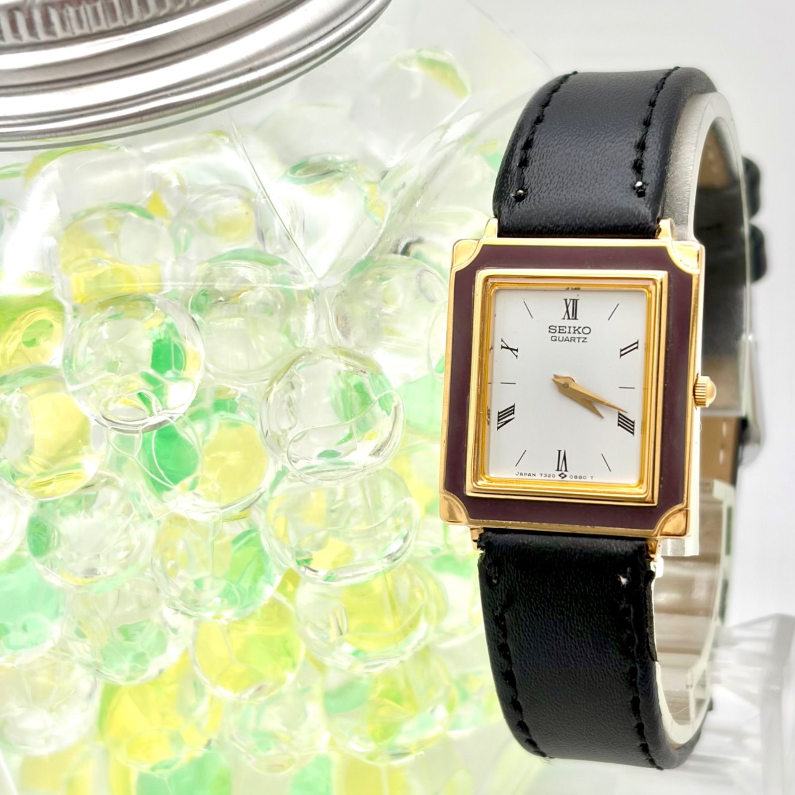 【希少/新品電池】SEIKO セイコー レディース 腕時計 ゴールド スクエア 7320-592A 4N0155 新品ベルト