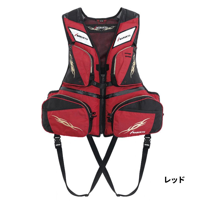 マルキュー ライフジャケット PFD03 L2 (レジャー用ライフジャケット) S-M レッド