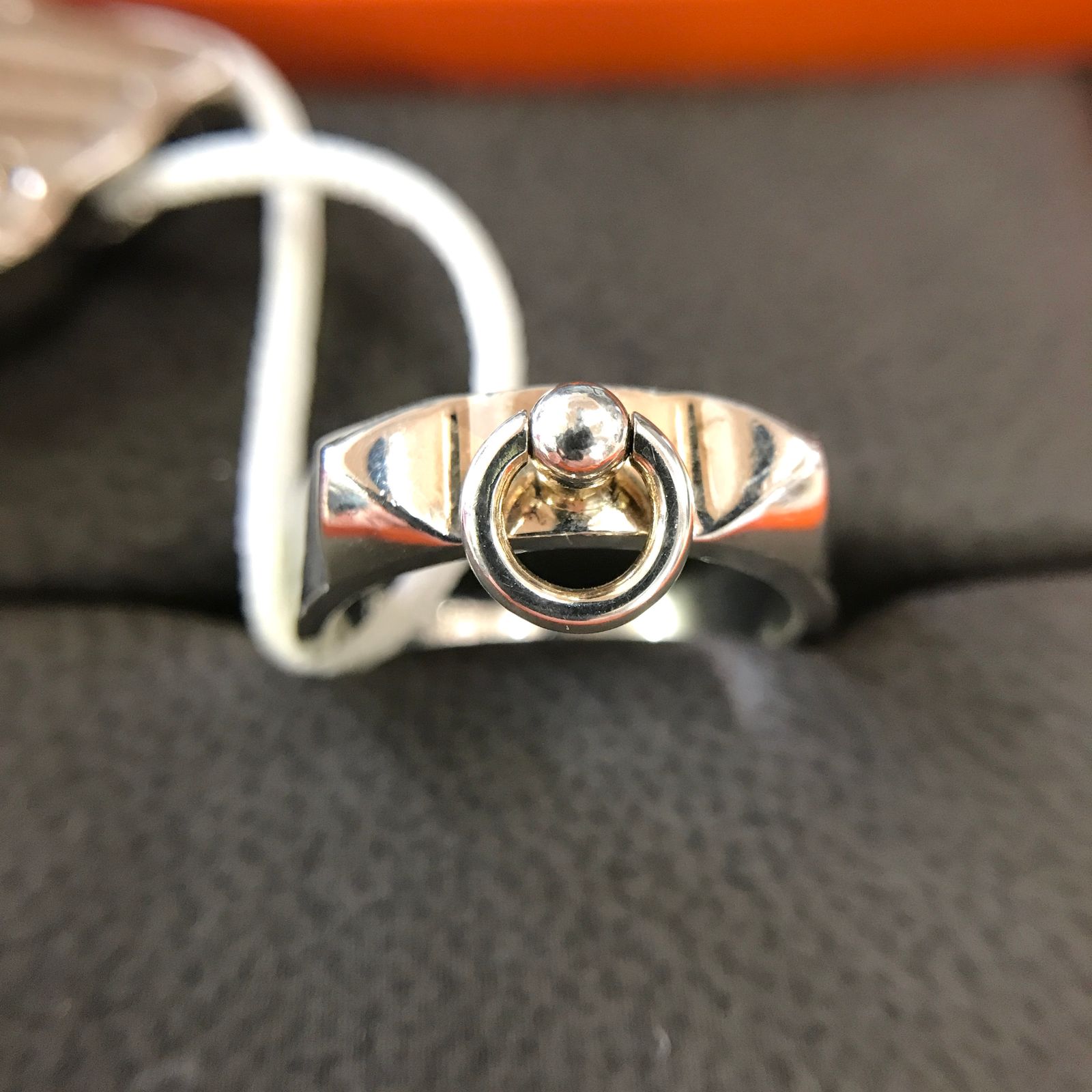 エルメス HERMES コリエ・ド・シアン リング 50 SV925刻印 箱付き シルバー レディース 指輪 鑑定書付き 一般中古 T11210999
