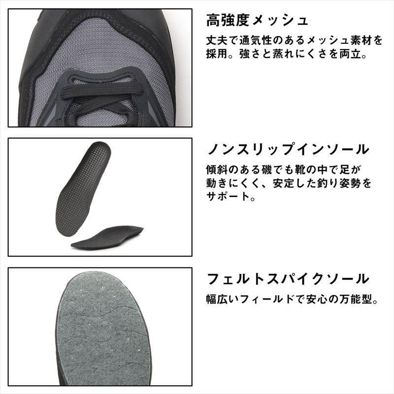 ダイワ フットウェア DS-2504 (フェルトスパイク) フィッシングシューズ 29.0cm ブラック