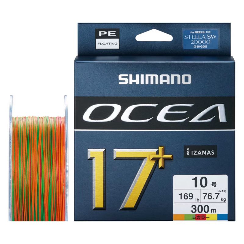 シマノ オシア 17+ PE 300m 10号 10m×5カラー LD-A71Y
