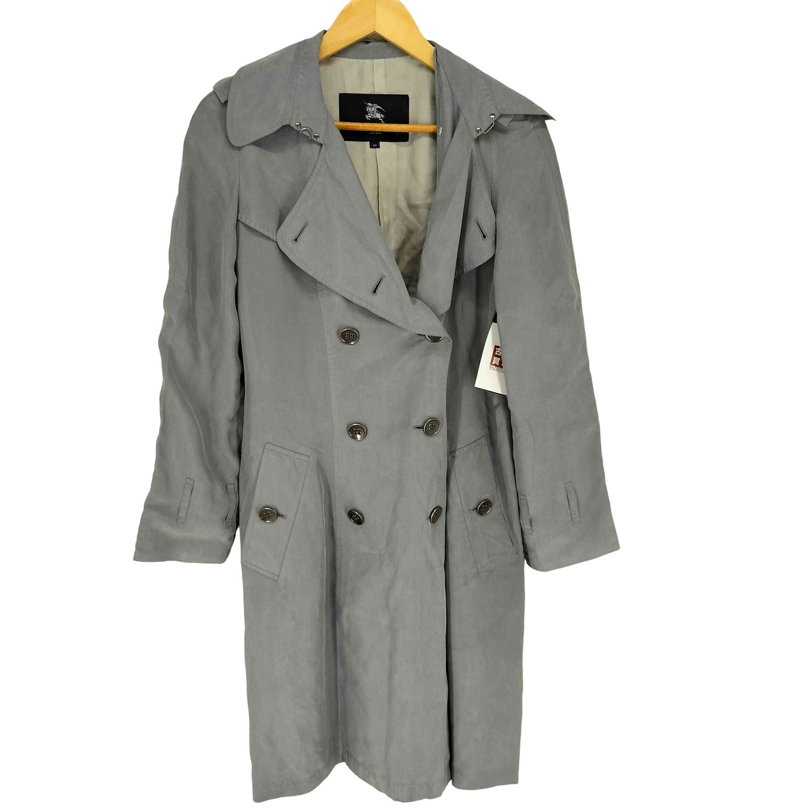 バーバリーロンドン BURBERRY LONDON シルク100 ダブルブレストトレンチコート レディース 40