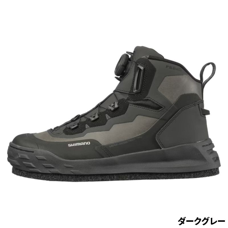 シマノ ウェーダー ジオロック ウェーディングシューズPRO カットピンフェルト 25.0cm ダークグレー FS-241Y