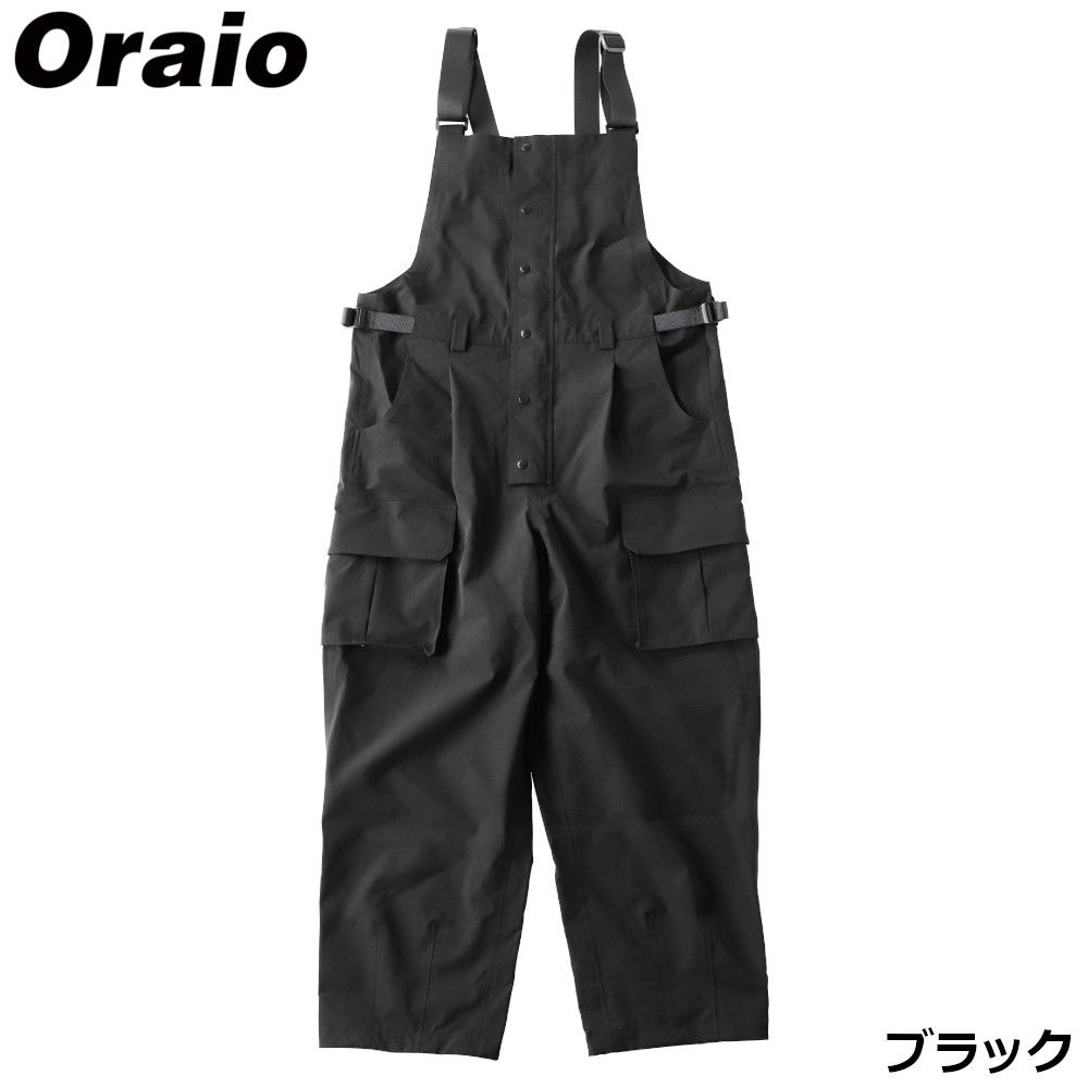【現品限り】 ウェア Oraio(オライオ) 2.5層 ウォータープルーフ バルーンサロペットパンツ L ブラック