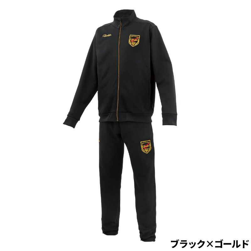 がまかつ ウェア ジャージスーツ(ワッペン) M ブラック×ゴールド GM3781