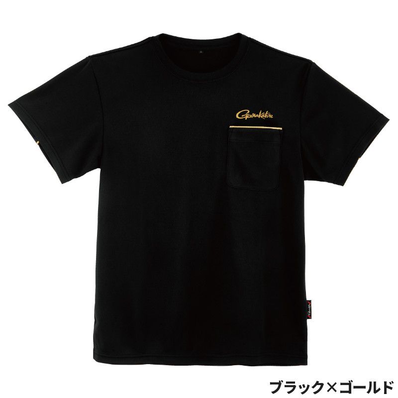 がまかつ ウェア KM Tシャツ LL ブラック×ゴールド GM3780