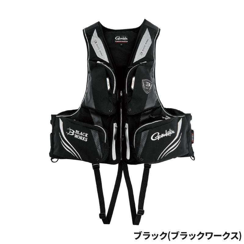 がまかつ ライフジャケット アルテマシールドプロ フローティングベスト L ブラック(ブラックワークス) GM6005