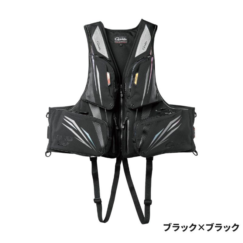 がまかつ ライフジャケット アルテマシールドプロ フローティングベスト L ブラック×ブラック GM6005