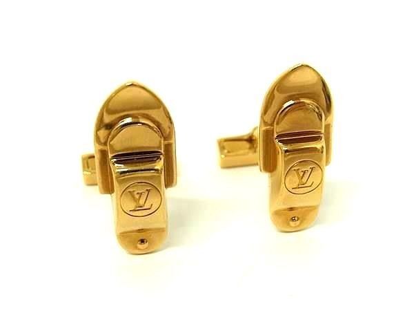 LOUIS VUITTON ルイヴィトン カフス ブトン ドゥ マンシェット セリュール M64497 ゴールド系 Ag925 メンズ カフリンクス カフスボタン 美品