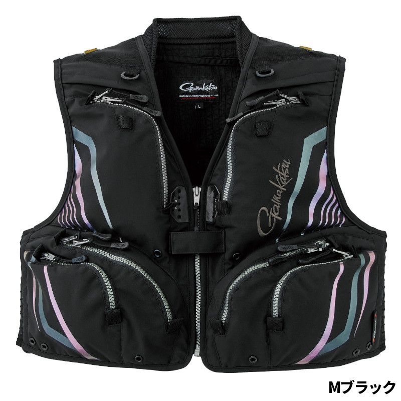がまかつ ウェア ショートハーフメッシュベスト LL Mブラック GM2332