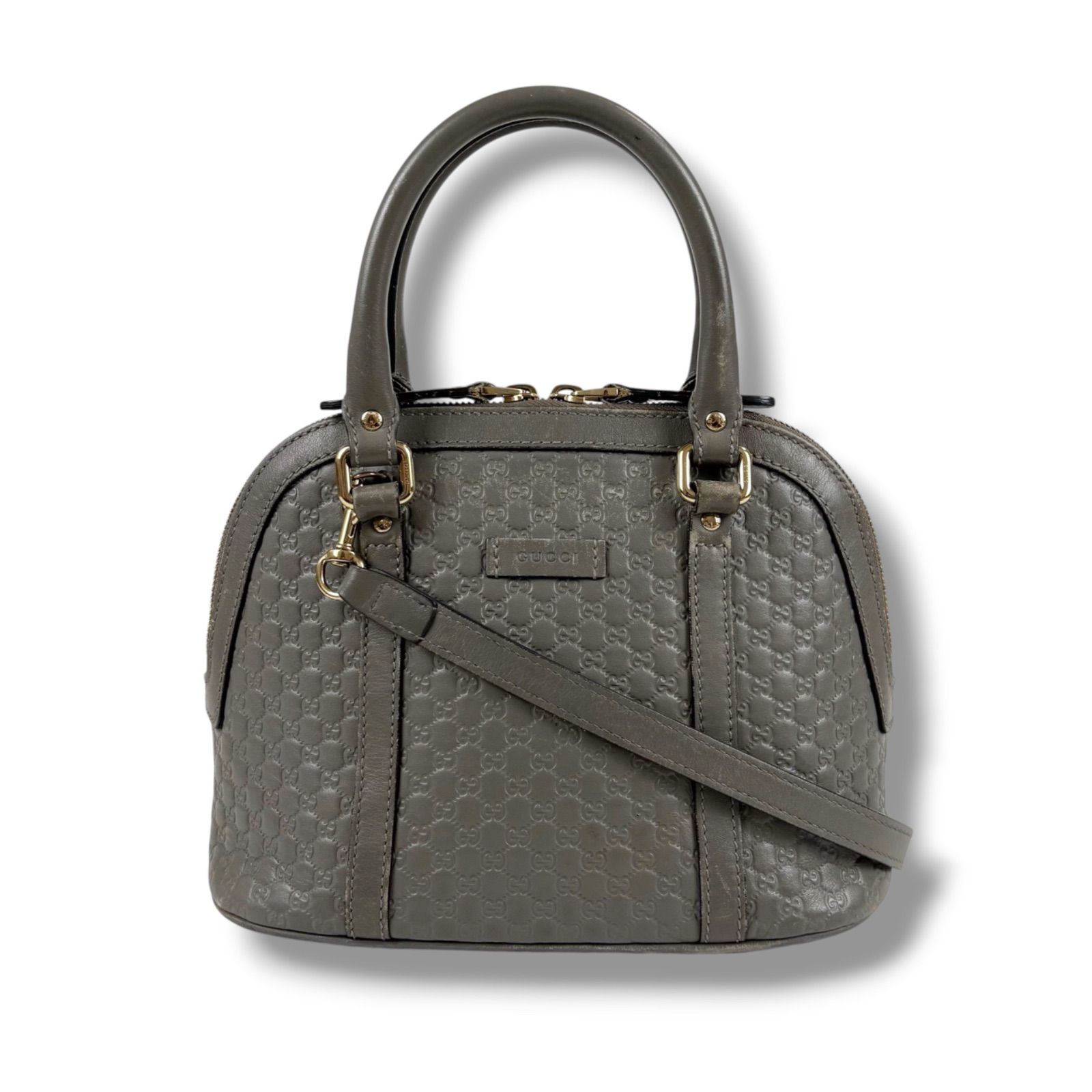 グッチ GUCCI マイクログッチシマレザー ハンドバッグ ショルダー 