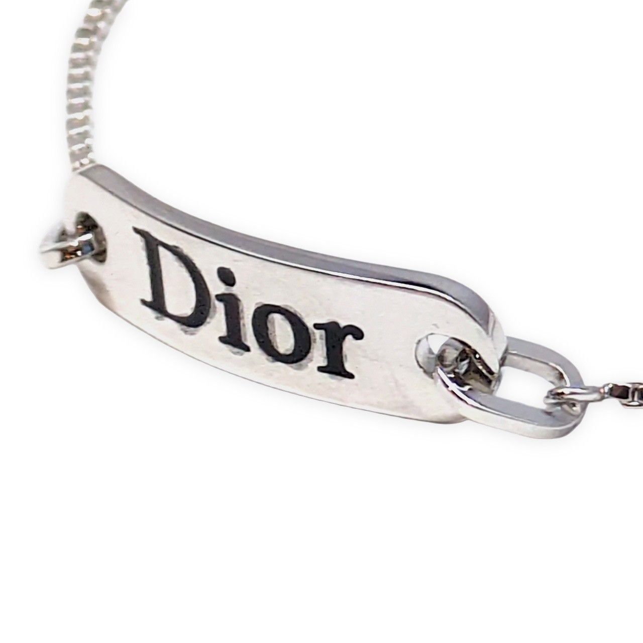 Christian Dior 美品 ロゴプレートレディースブレスレット Christian Dior クリスチャンディオール ロゴプレート ブレスレット