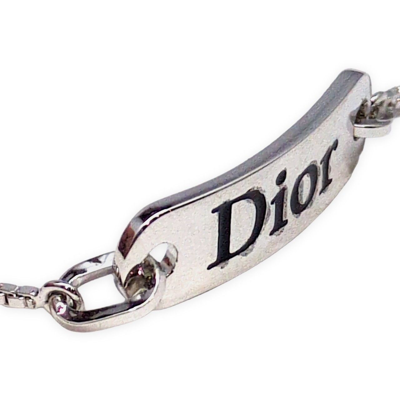 Christian Dior 美品 ロゴプレートレディースブレスレット Christian Dior クリスチャンディオール ロゴプレート ブレスレット