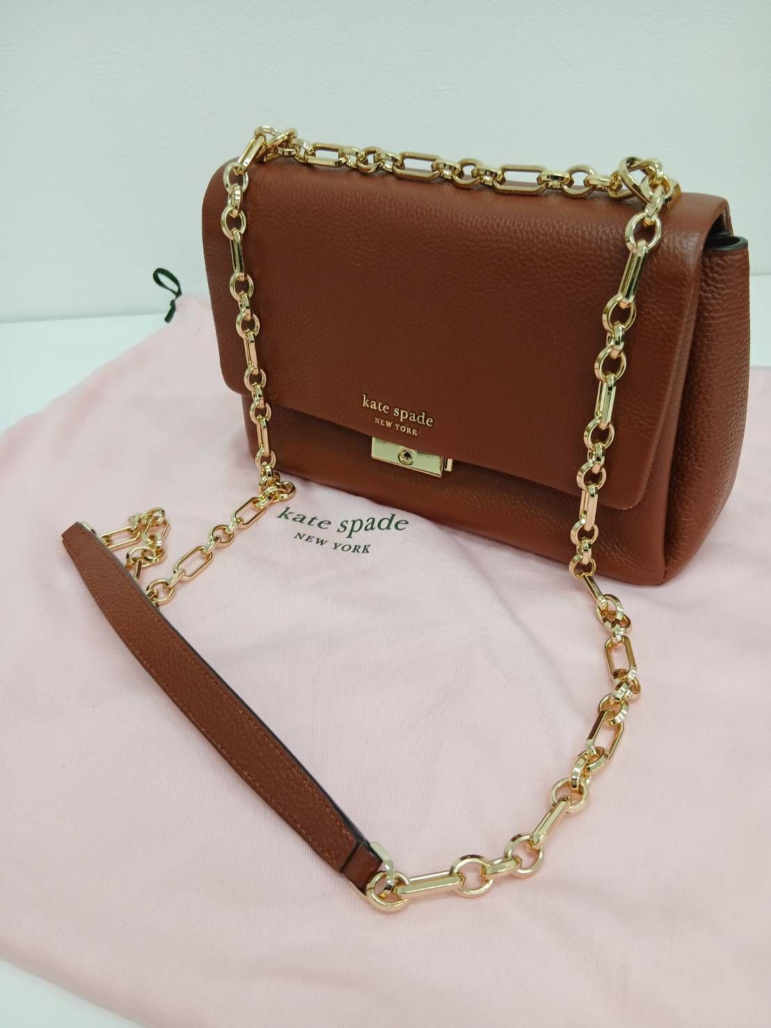 ケイトスペード kate spade new york カーライル ミディアム ショルダーバッグ ブラウン【A】