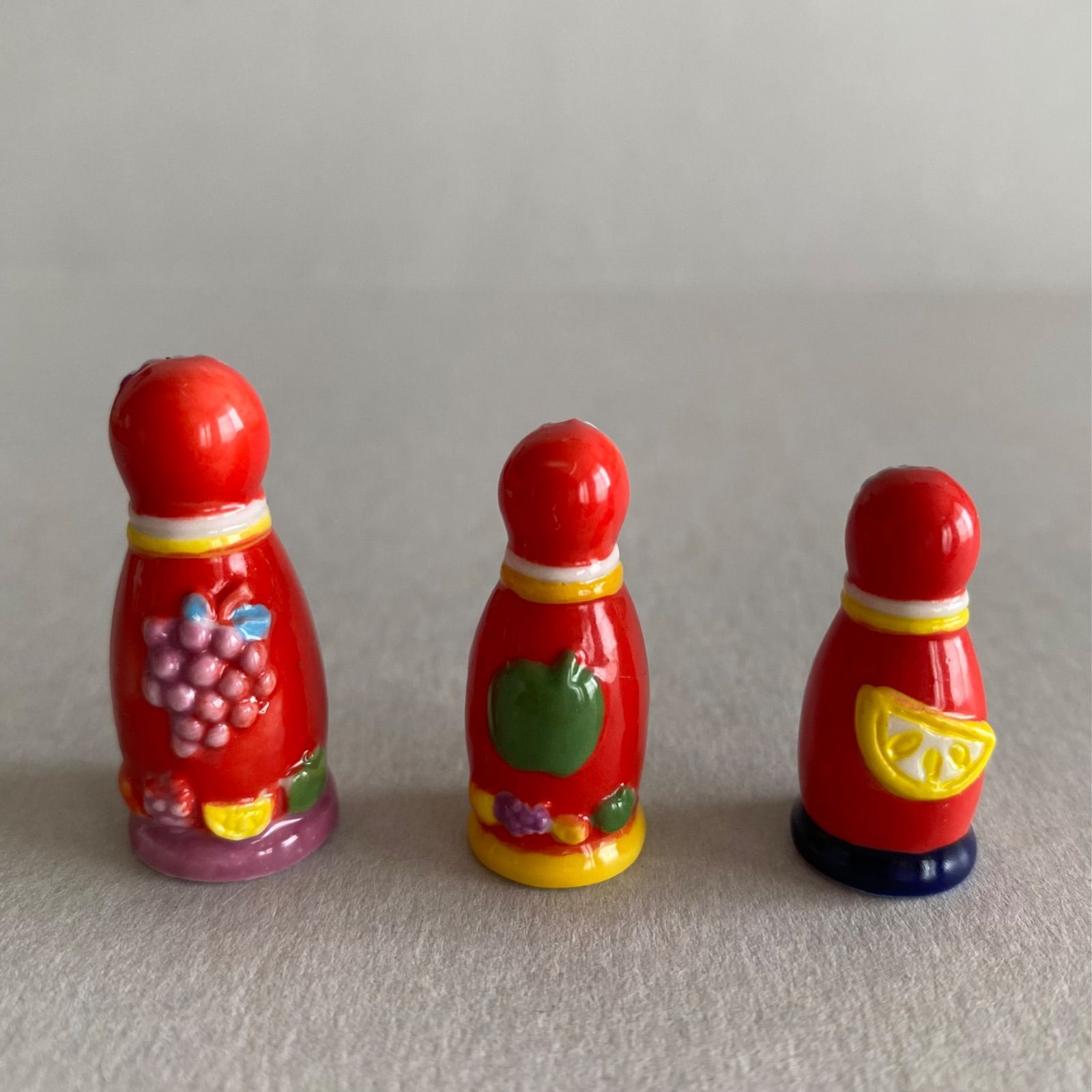 マトリョーシカとスイーツのフェーブ 3点セット／フランス雑貨／陶器
