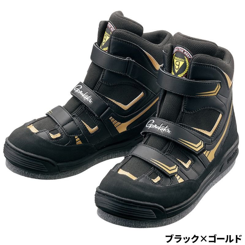 がまかつ フットウェア フェルトスパイクシューズ(パワータイプ) M(24.5-25.0cm) ブラック×ゴールド GM4514