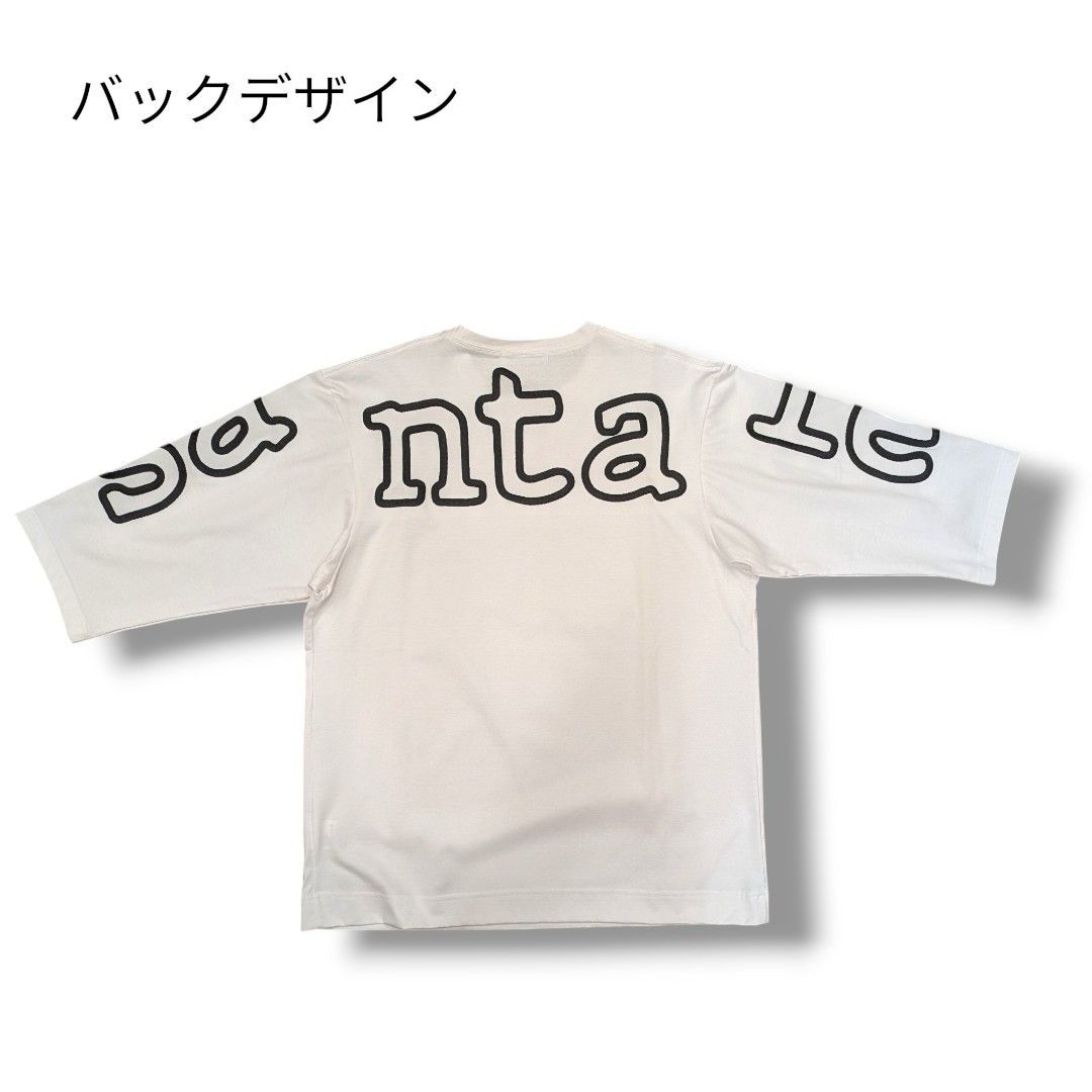 【santa fe／サンタフェ】背面BIGロゴ刺繍 5分袖Tシャツ ホワイト 52(3L)サイズ 日本製 新品、未使用、現品限り