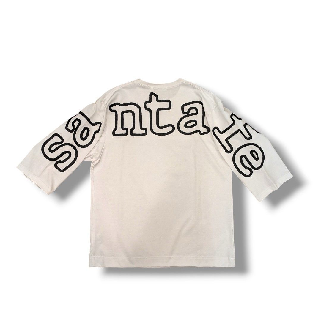 【santa fe／サンタフェ】背面BIGロゴ刺繍 5分袖Tシャツ ホワイト 52(3L)サイズ 日本製 新品、未使用、現品限り