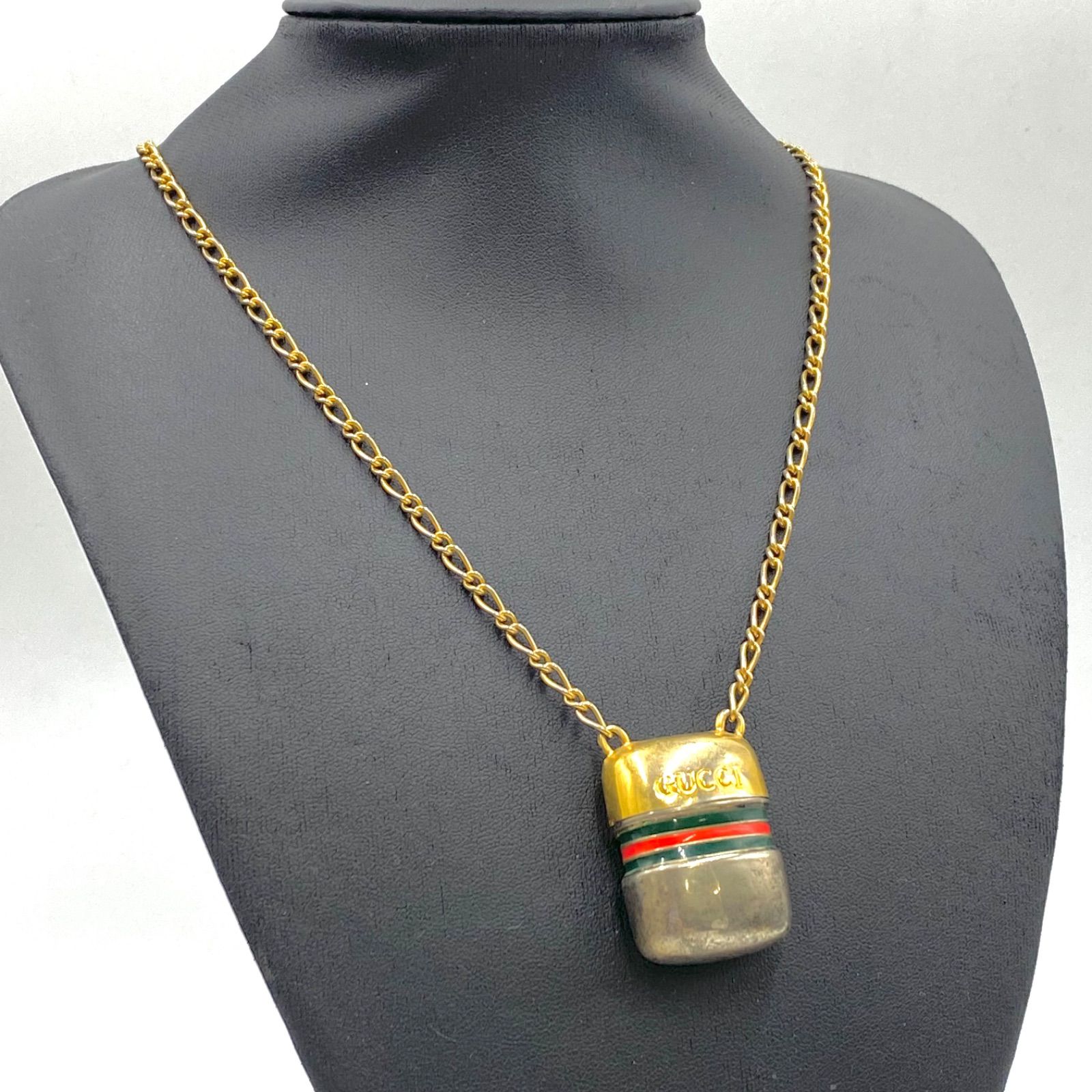 希少！ GUCCI グッチ シェリーライン ピルケース ネックレス ロング