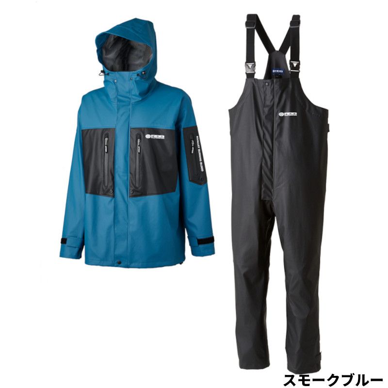 双進 ウェア RBB オフショアレインスーツ M スモークブルー 7707