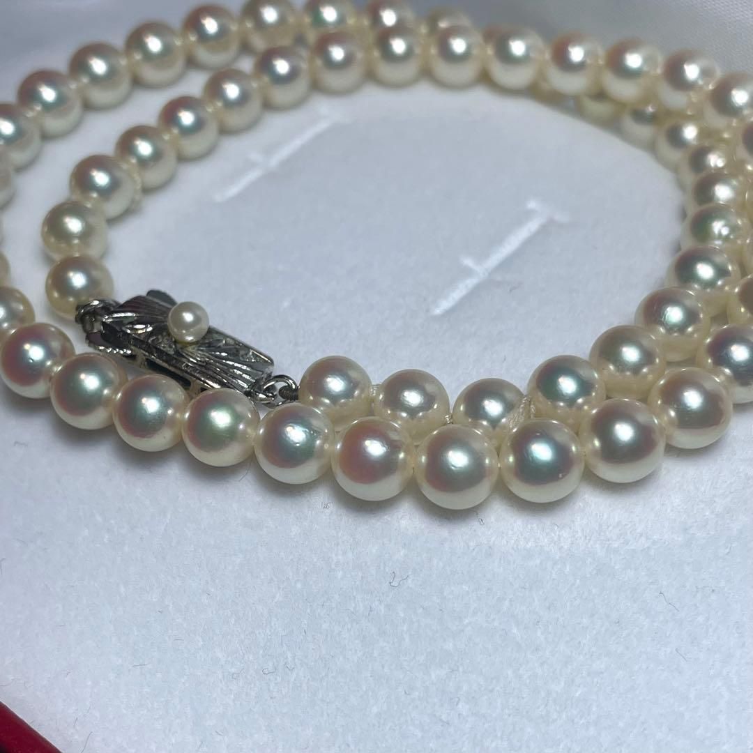 干渉色　テリ強　アコヤパール　ネックレス　真珠　あこや　6mm-6.5mm