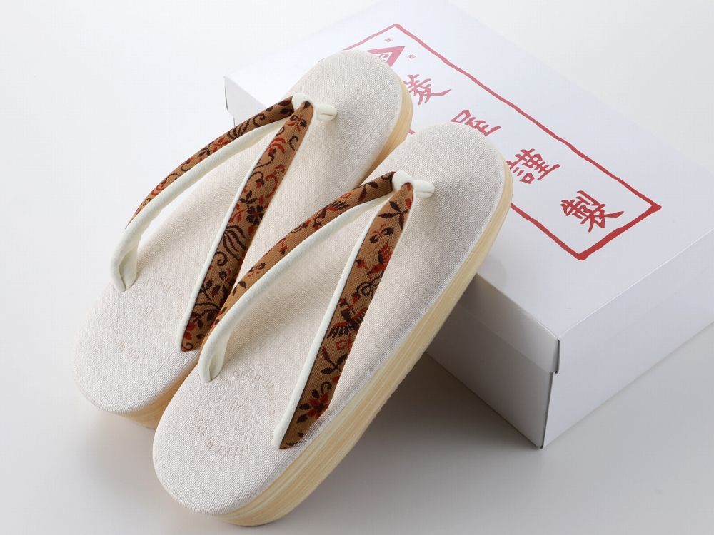 菱屋謹製 カフェ草履 カレンブロッソ うまくいく紋 ベージュ系 S～Lサイズ hiy-81-399 11,850円