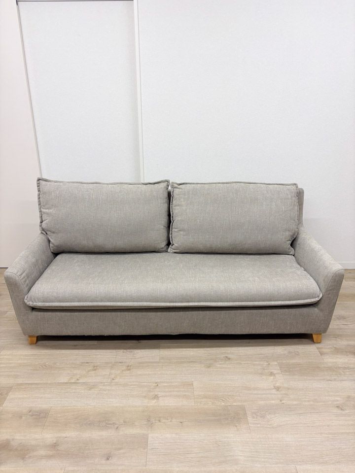【展示品】定価155,375円 関家具 ソファ 3人掛け 幅188.5cm サボン 高級感 ステングレー ファブリック モデルルーム展示品 個人未使用 【開梱設置付き】【送料無料】