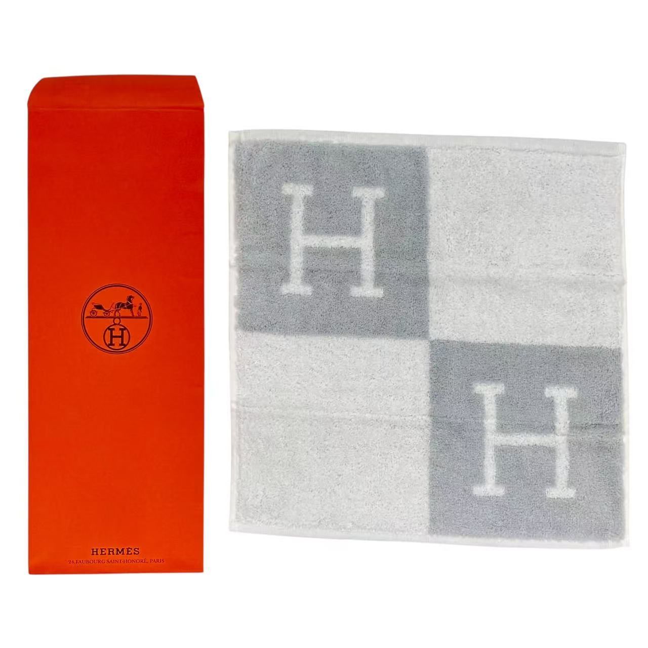 未使用品 HERMES エルメス ハンカチ H柄 ハンドタオル グレー - メルカリ
