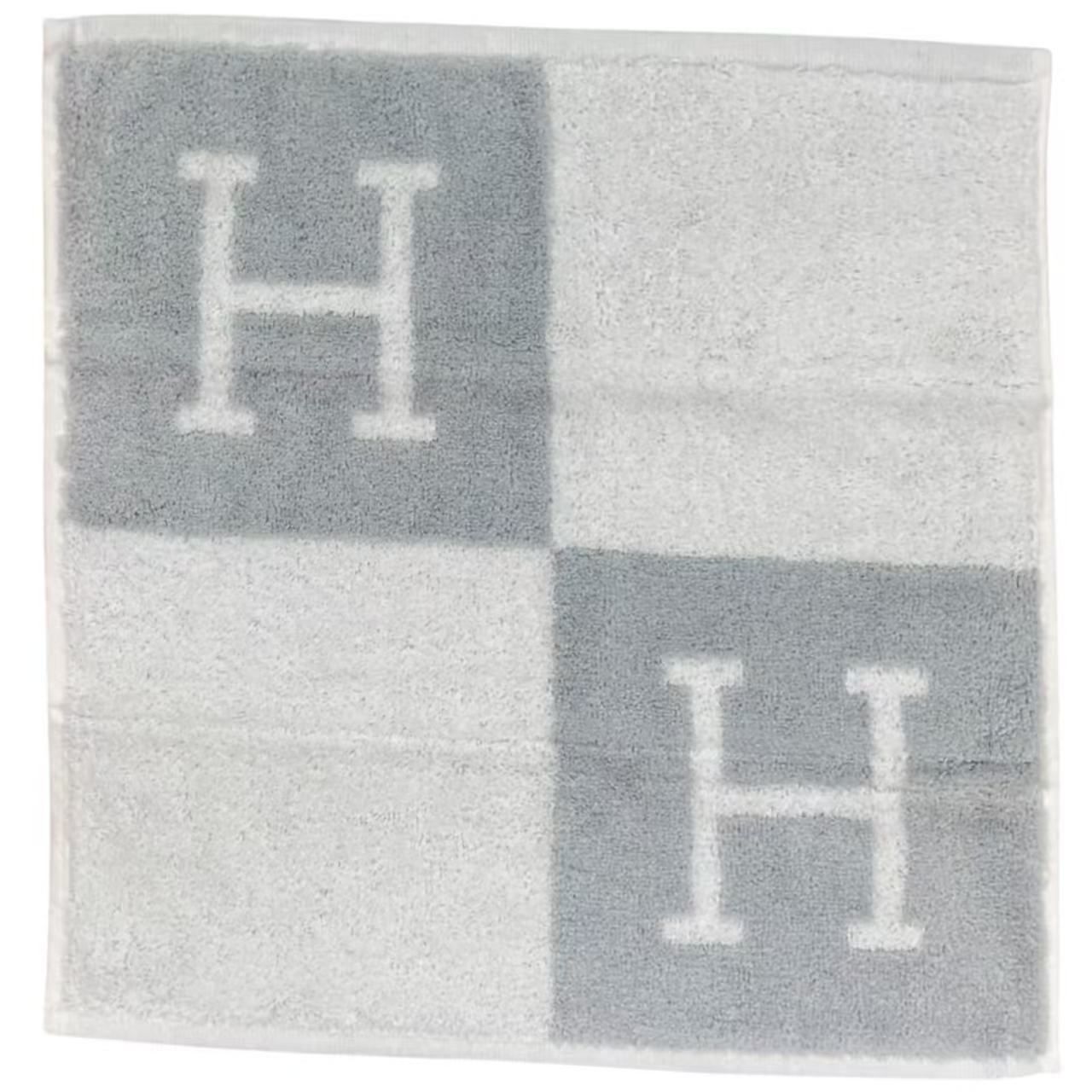 未使用品 HERMES エルメス ハンカチ H柄 ハンドタオル グレー - メルカリ