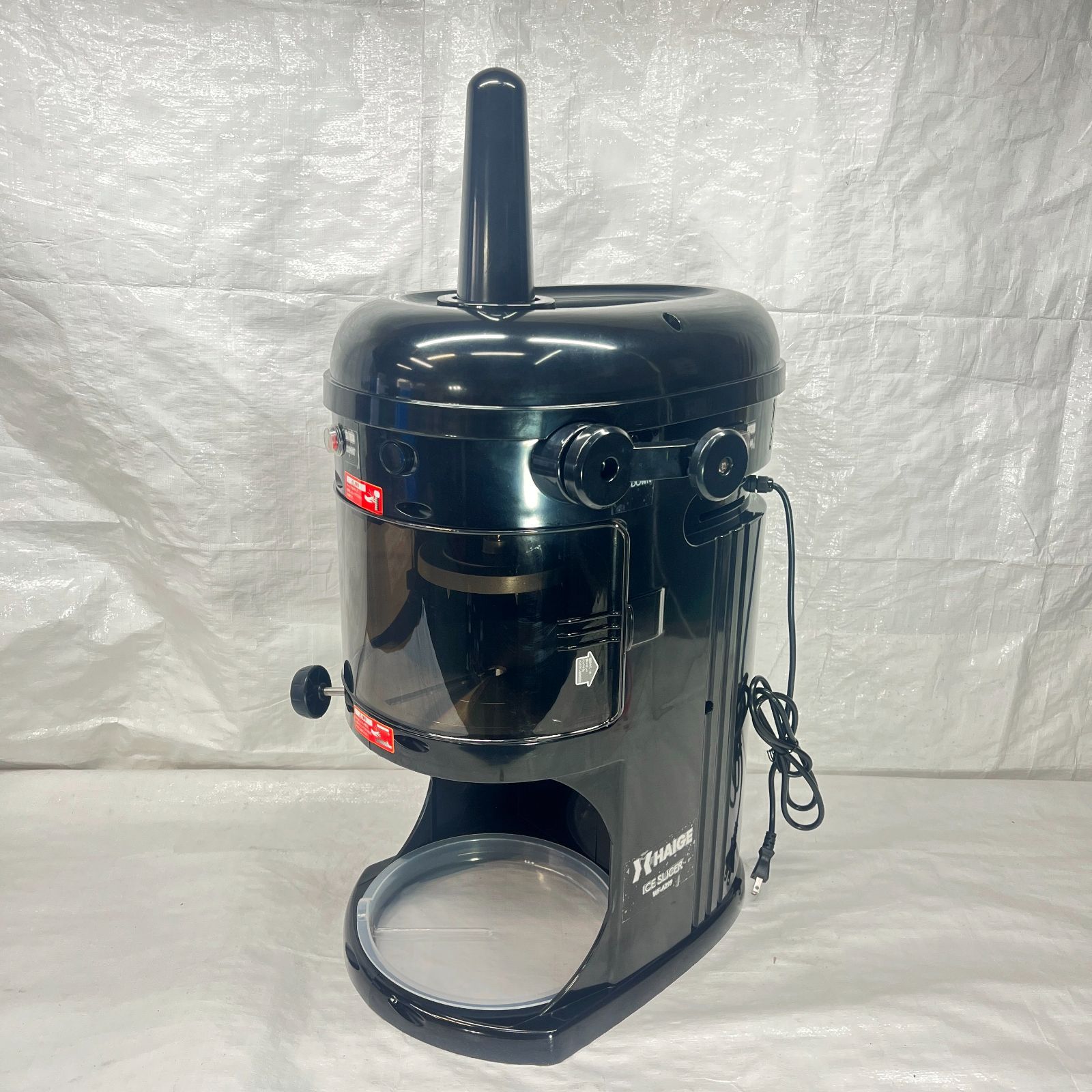 【未使用】【展示品】 電動式 かき氷機 受け口高 240mm 業務用 家庭用 WF-A299 替刃ベルト付 ブラック【1404】