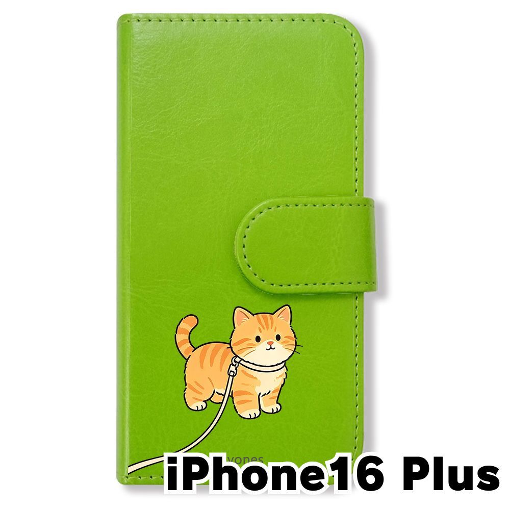 新品未使用】 iPhone16 Plus 2024 手帳型スマホ ケース (色：グリーン